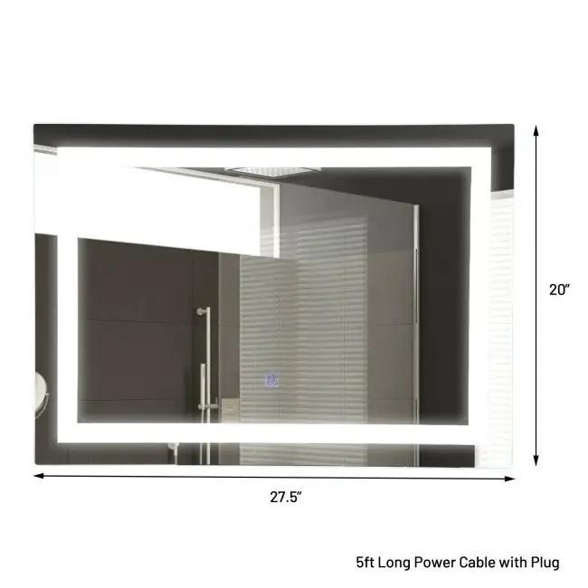 27.5 inch LED Touch Sensor Wall Mounted Corded Bathroom Mirror by HomePacific