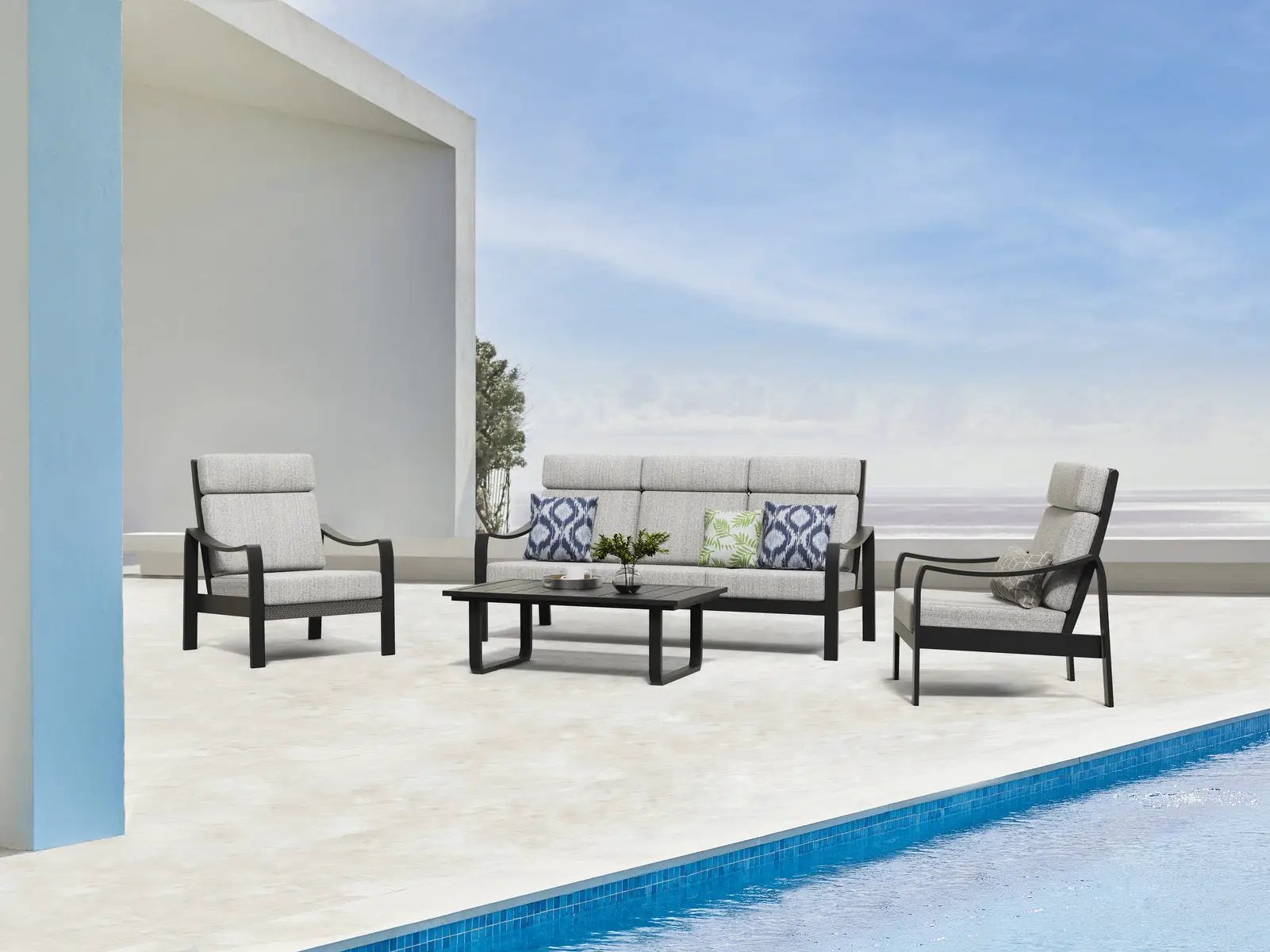 Conchay 4-Piece Aluminum Living Room Set by Outdoor-USA®