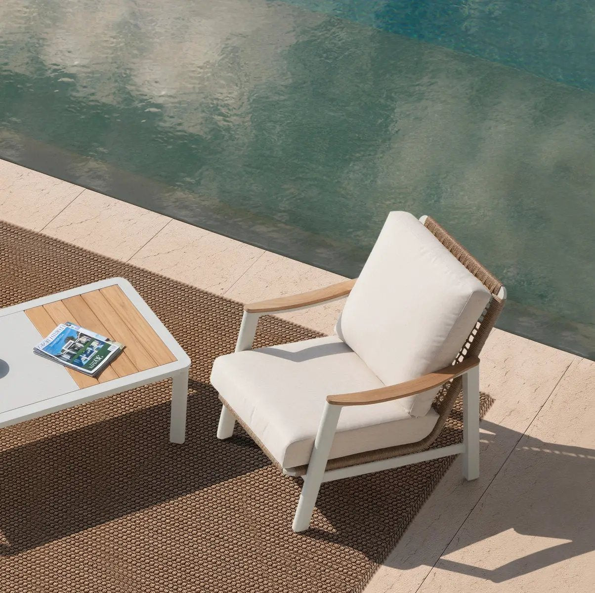 Riesling 4-Piece Wicker And Teak Living Room Set by Outdoor-USA®