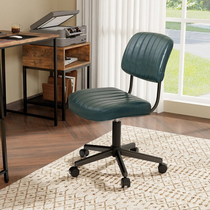 PU Leather Adjustable Office Chair Swivel Task Chair with Backrest by DirectDeals