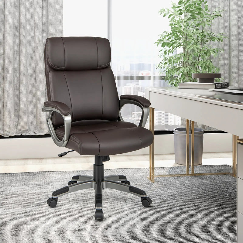 Swivel Ergonomic Office Chair Computer Desk Chair with Wheels-Brown by DirectDeals