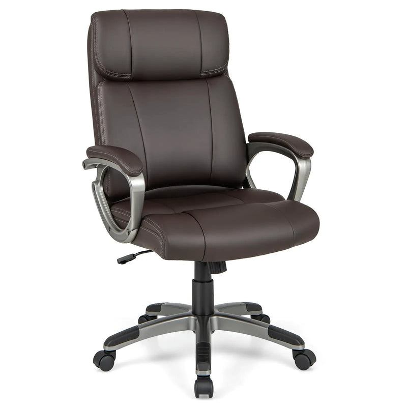 Swivel Ergonomic Office Chair Computer Desk Chair with Wheels-Brown by DirectDeals