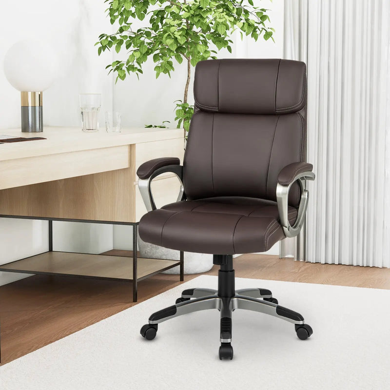 Swivel Ergonomic Office Chair Computer Desk Chair with Wheels-Brown by DirectDeals