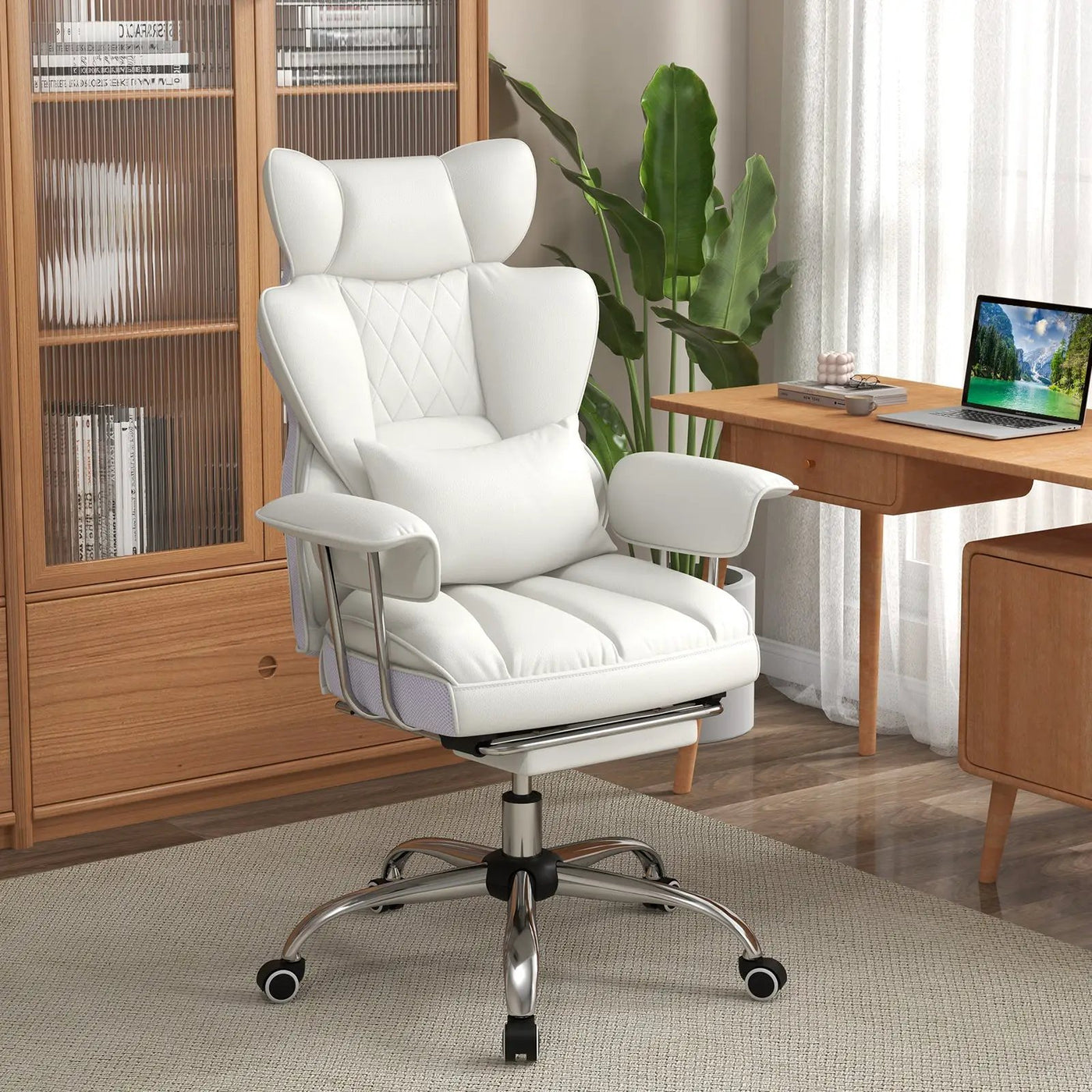 Big and Tall Executive Office Desk Chair with Footrest by DirectDeals