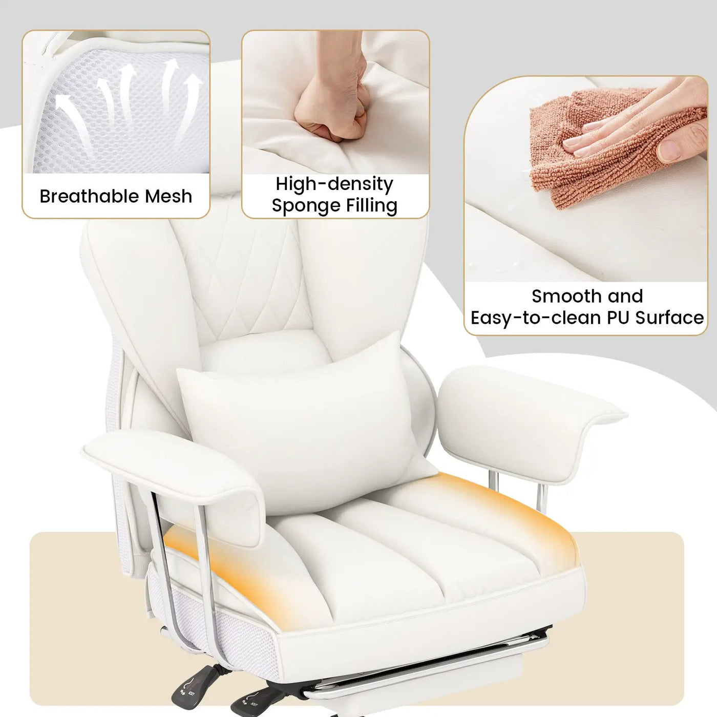 Big and Tall Executive Office Desk Chair with Footrest by DirectDeals