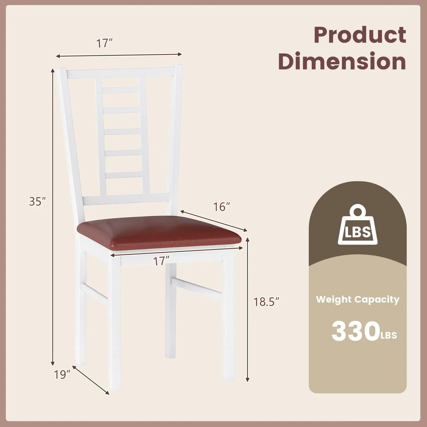 PU Leather Upholstered Wood Dining Chairs Set of 2 by DirectDeals