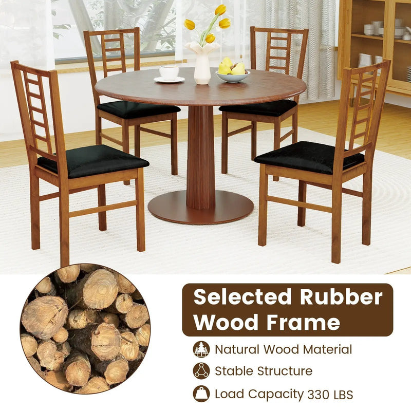 PU Leather Upholstered Wood Dining Chairs Set of 2 by DirectDeals