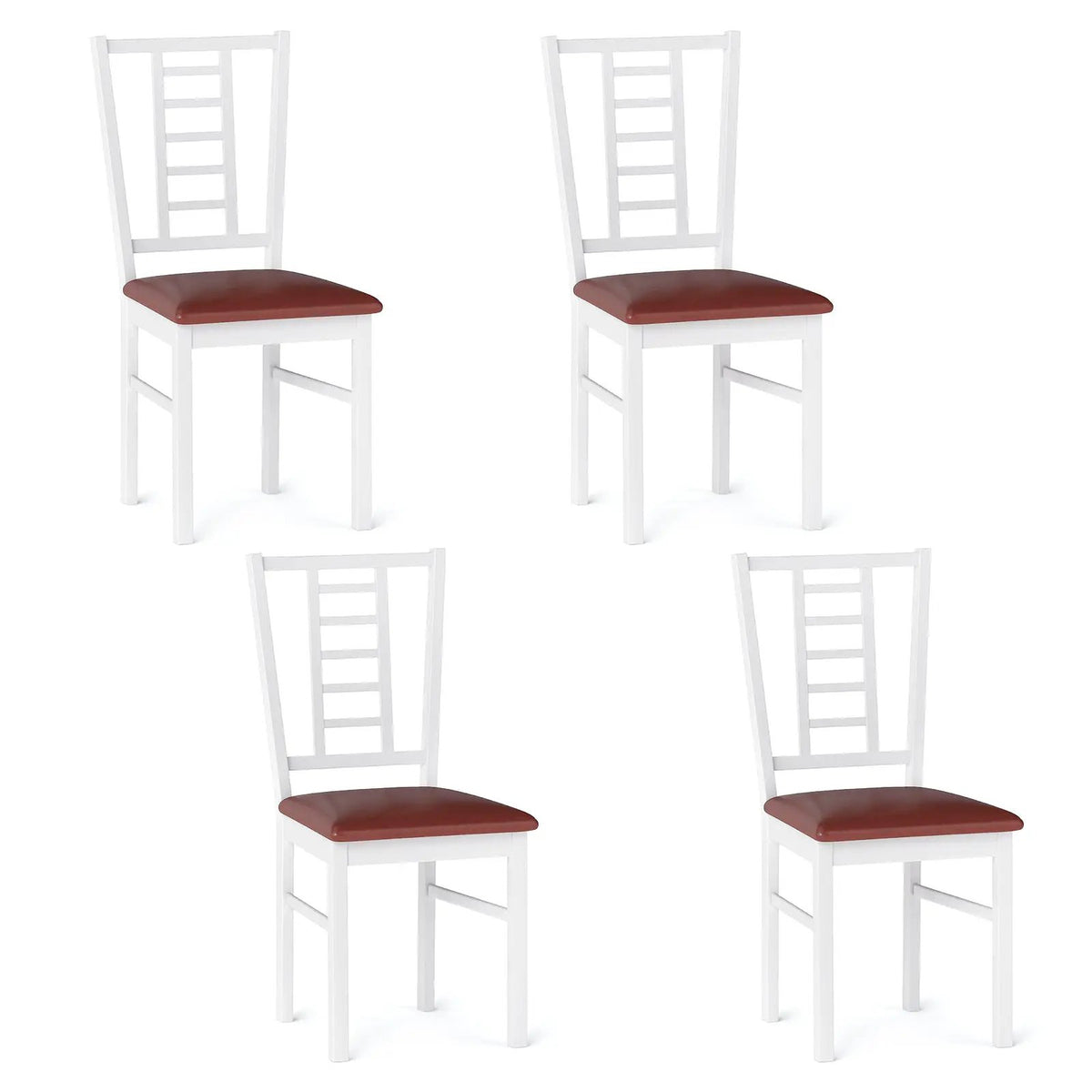 PU Leather Upholstered Wood Dining Chairs Set of 4 by DirectDeals