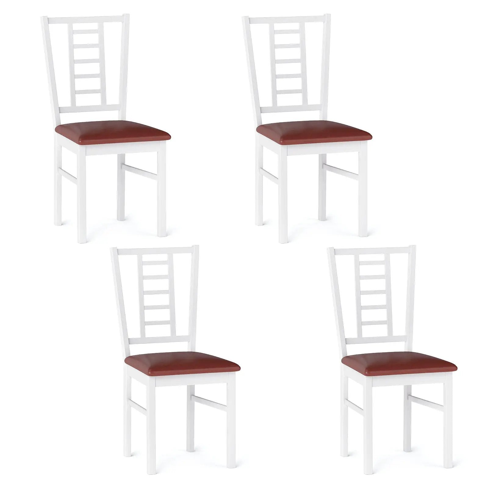 PU Leather Upholstered Wood Dining Chairs Set of 4 by DirectDeals