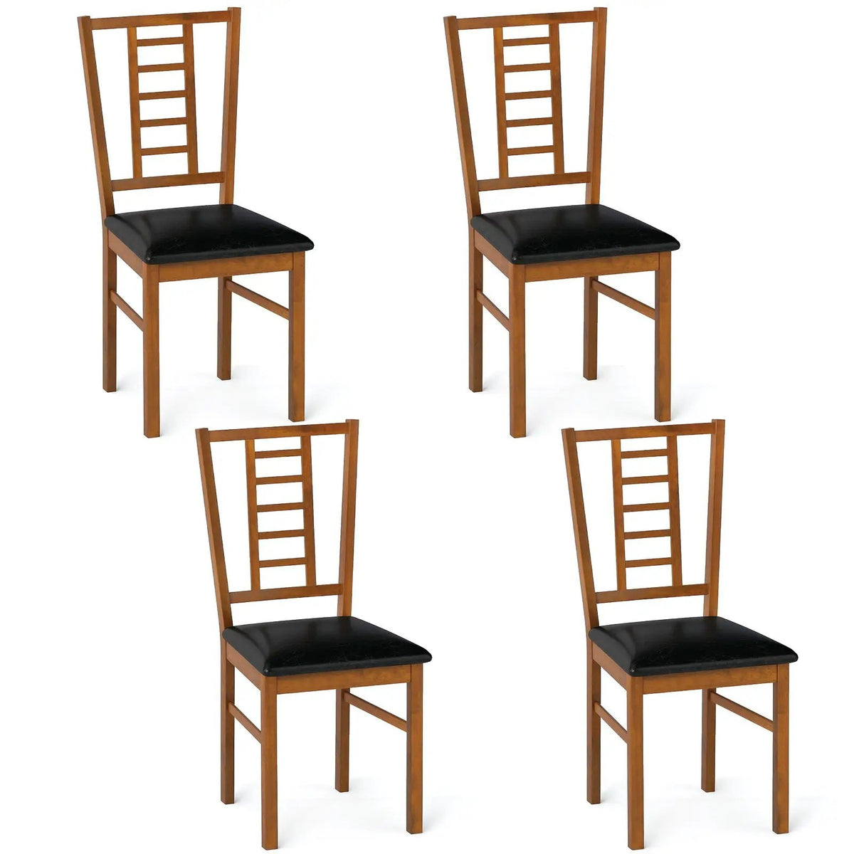 PU Leather Upholstered Wood Dining Chairs Set of 4 by DirectDeals