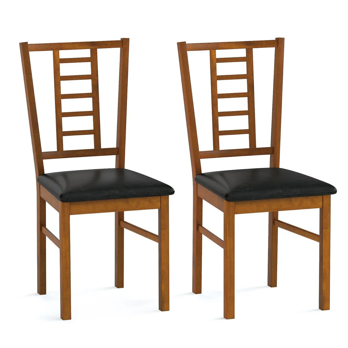PU Leather Upholstered Wood Dining Chairs Set of 2 by DirectDeals