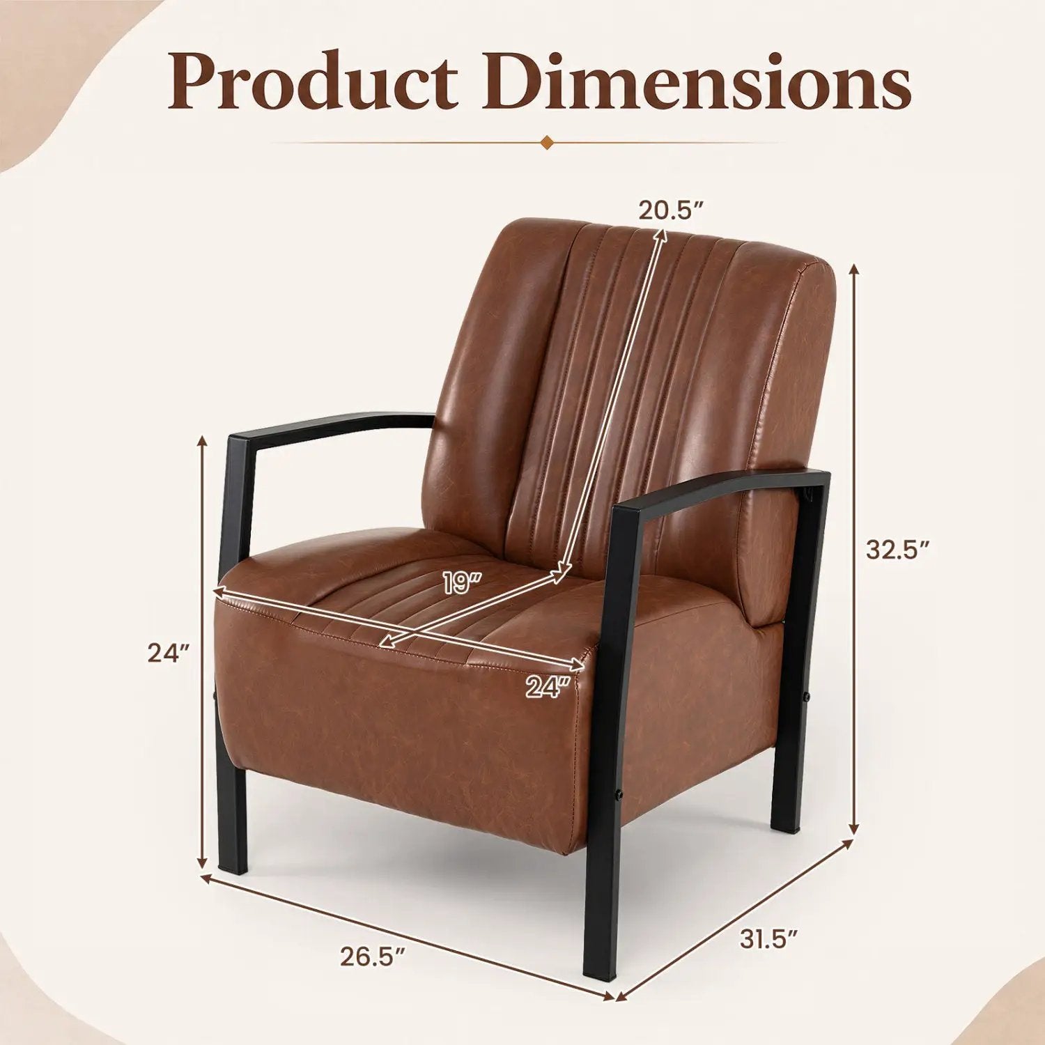 Upholstered Accent Chair with Padded Seat and Armrests by DirectDeals