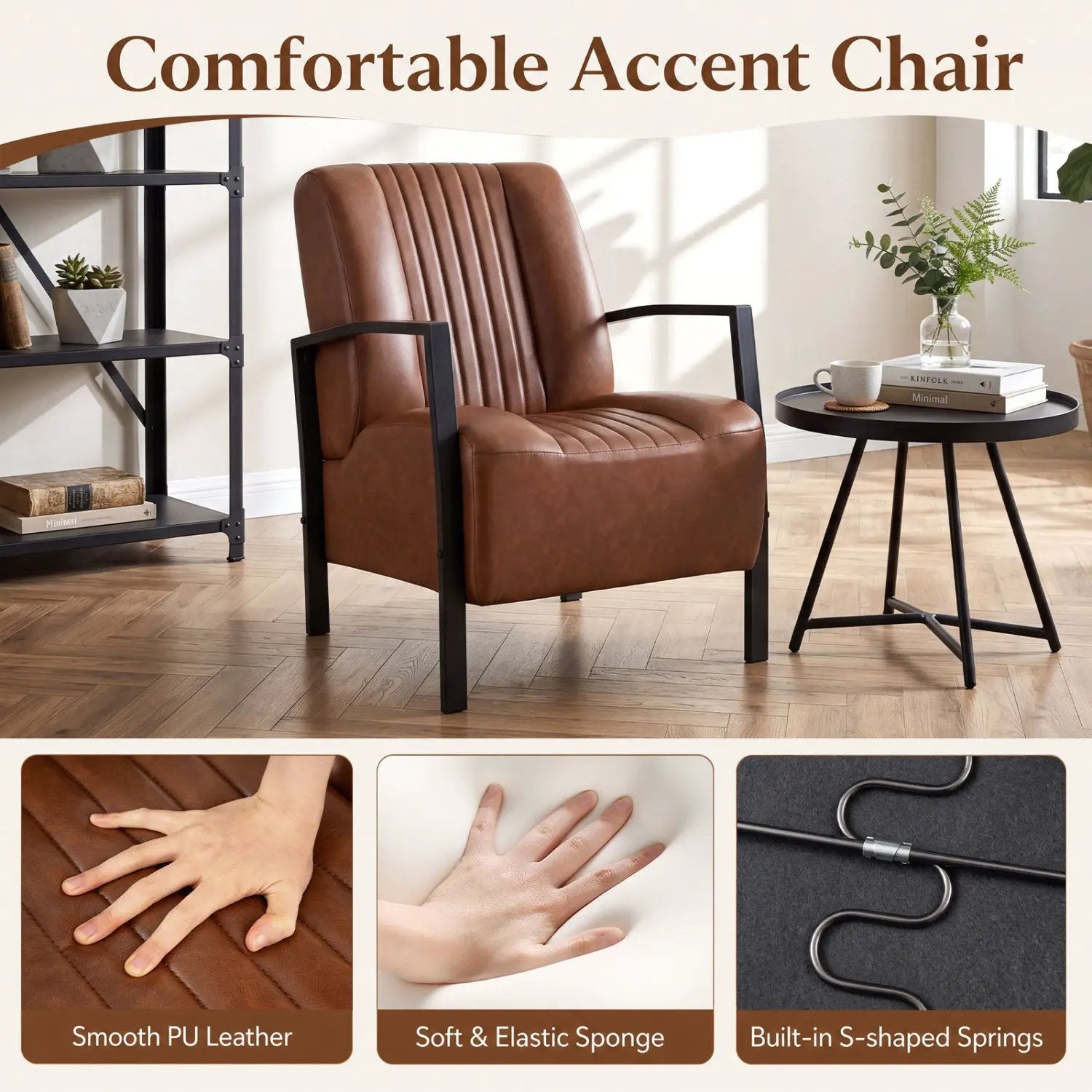 Upholstered Accent Chair with Padded Seat and Armrests by DirectDeals