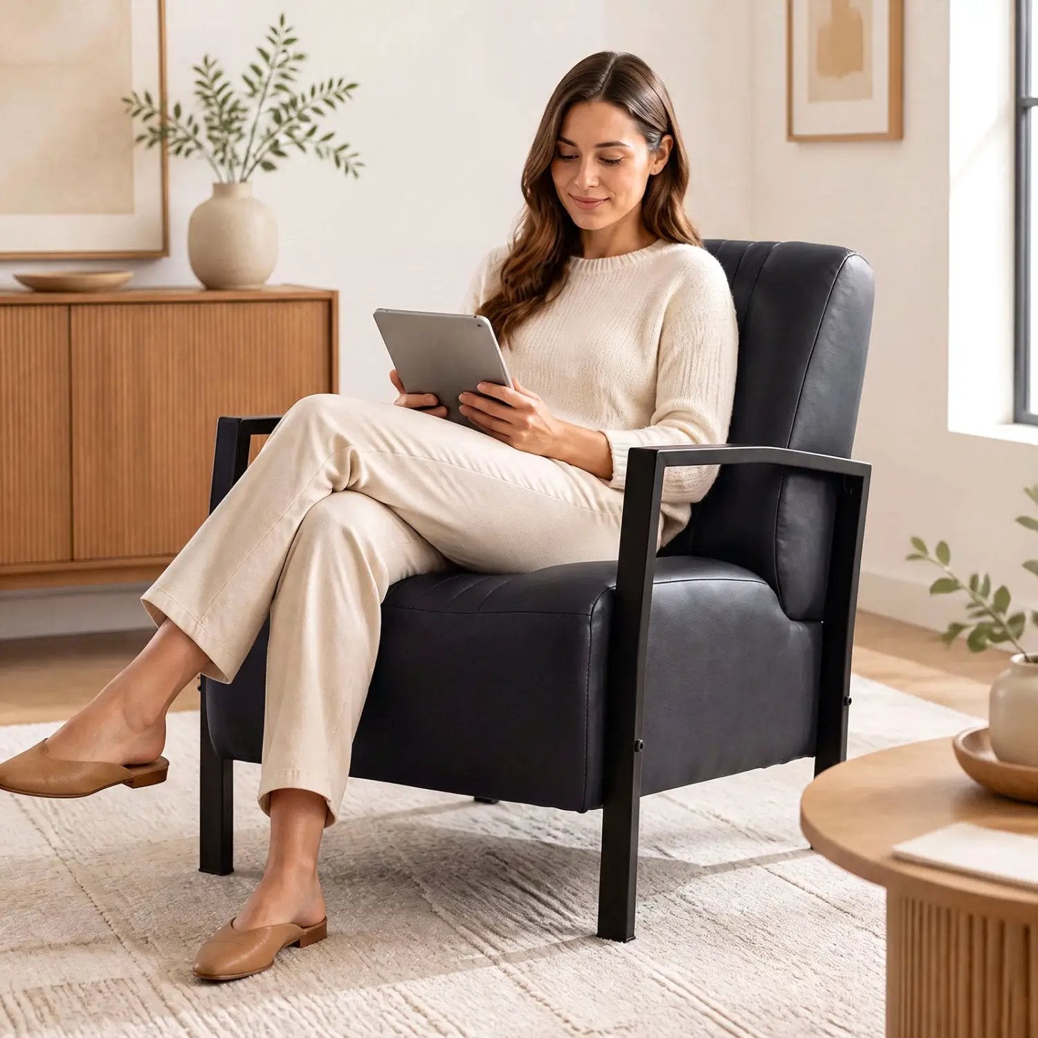 Upholstered Accent Chair with Padded Seat and Armrests by DirectDeals