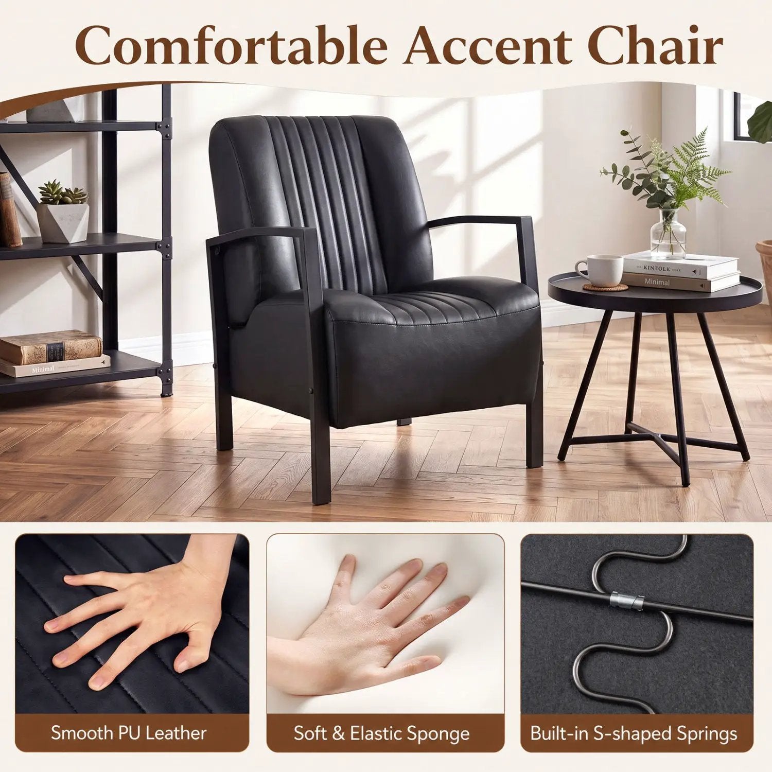 Upholstered Accent Chair with Padded Seat and Armrests by DirectDeals