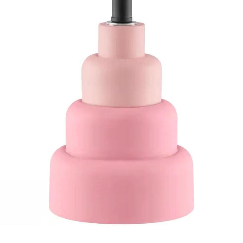 Small Pink Desk Light Table Lamp with White Fabric Shade for Bedside Nightstand by HomePacific