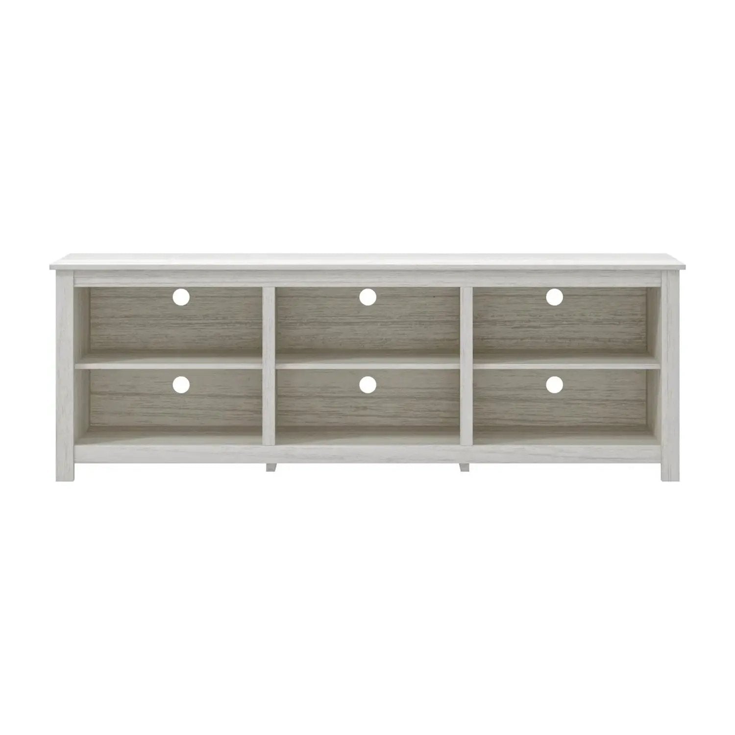 Farmhouse TV Stand in White Wood Grain Finish - for TVs up to 70-inch by HomePacific