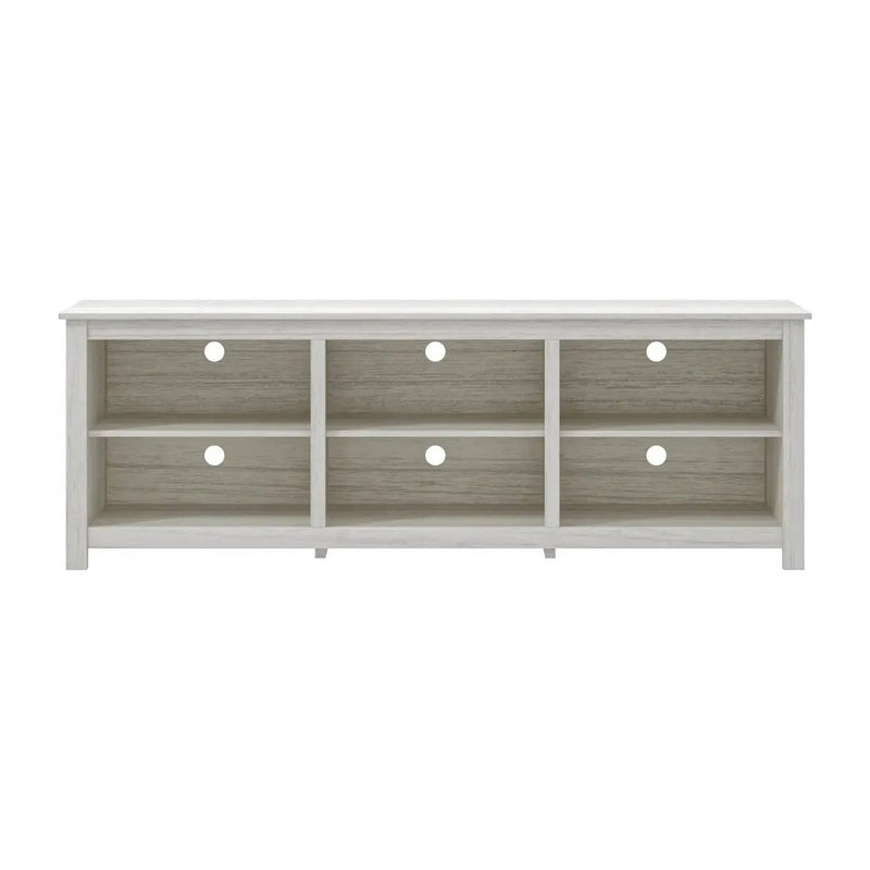 Farmhouse TV Stand in White Wood Grain Finish - for TVs up to 70-inch by HomePacific