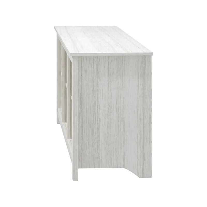 Farmhouse TV Stand in White Wood Grain Finish - for TVs up to 70-inch by HomePacific