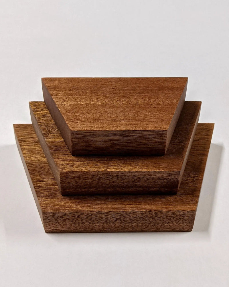 Small Trapezoid Display Shelf in Mahogany by NookWoodworking