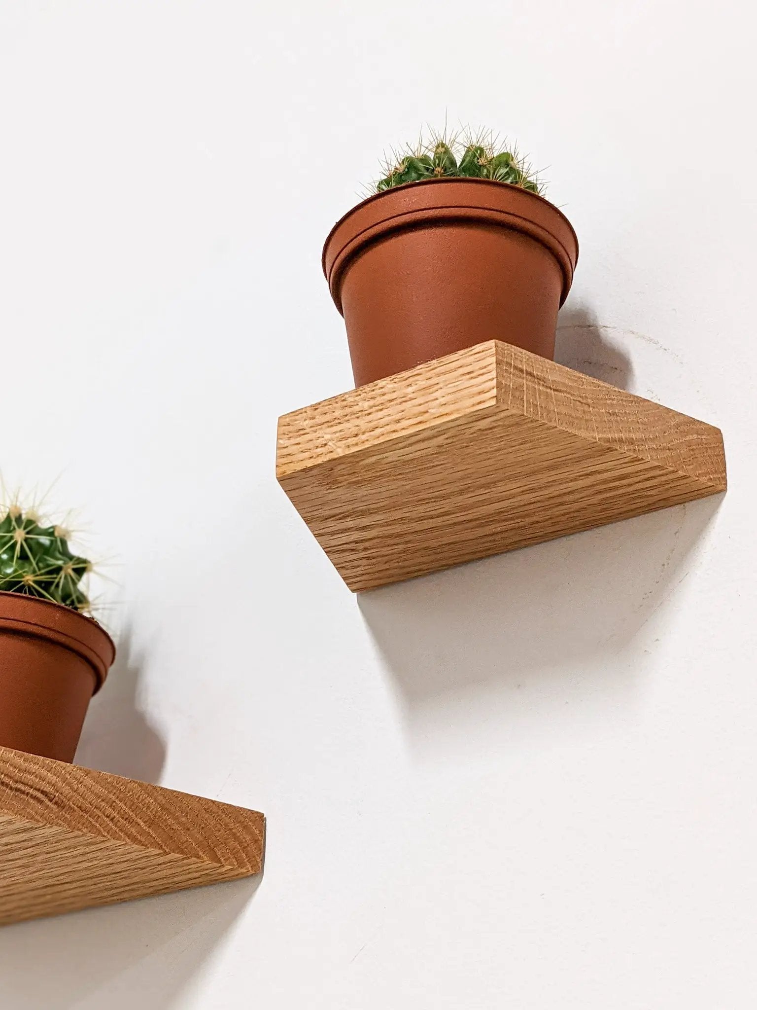 Small Trapezoid Display Shelf in Oak by NookWoodworking