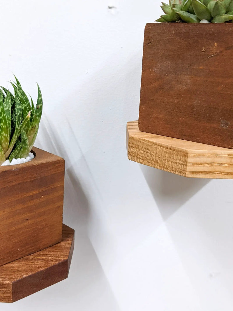 Small Octagon Display Shelf in Oak by NookWoodworking