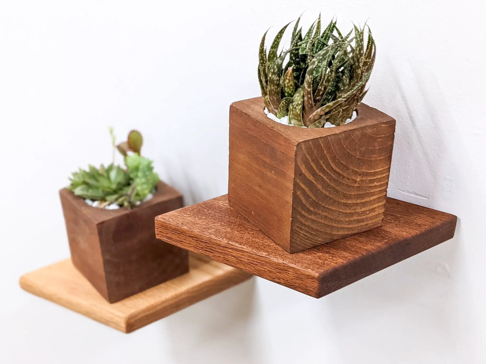 Small Rhombus Display Shelf in Oak by NookWoodworking