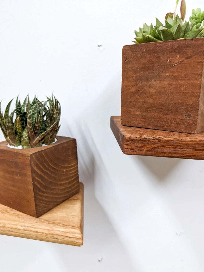 Small Rhombus Display Shelf in Oak by NookWoodworking