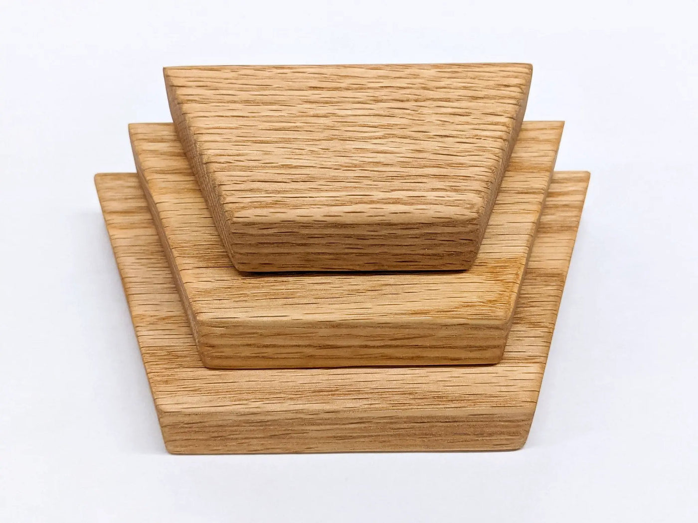 Small Trapezoid Display Shelf in Oak by NookWoodworking