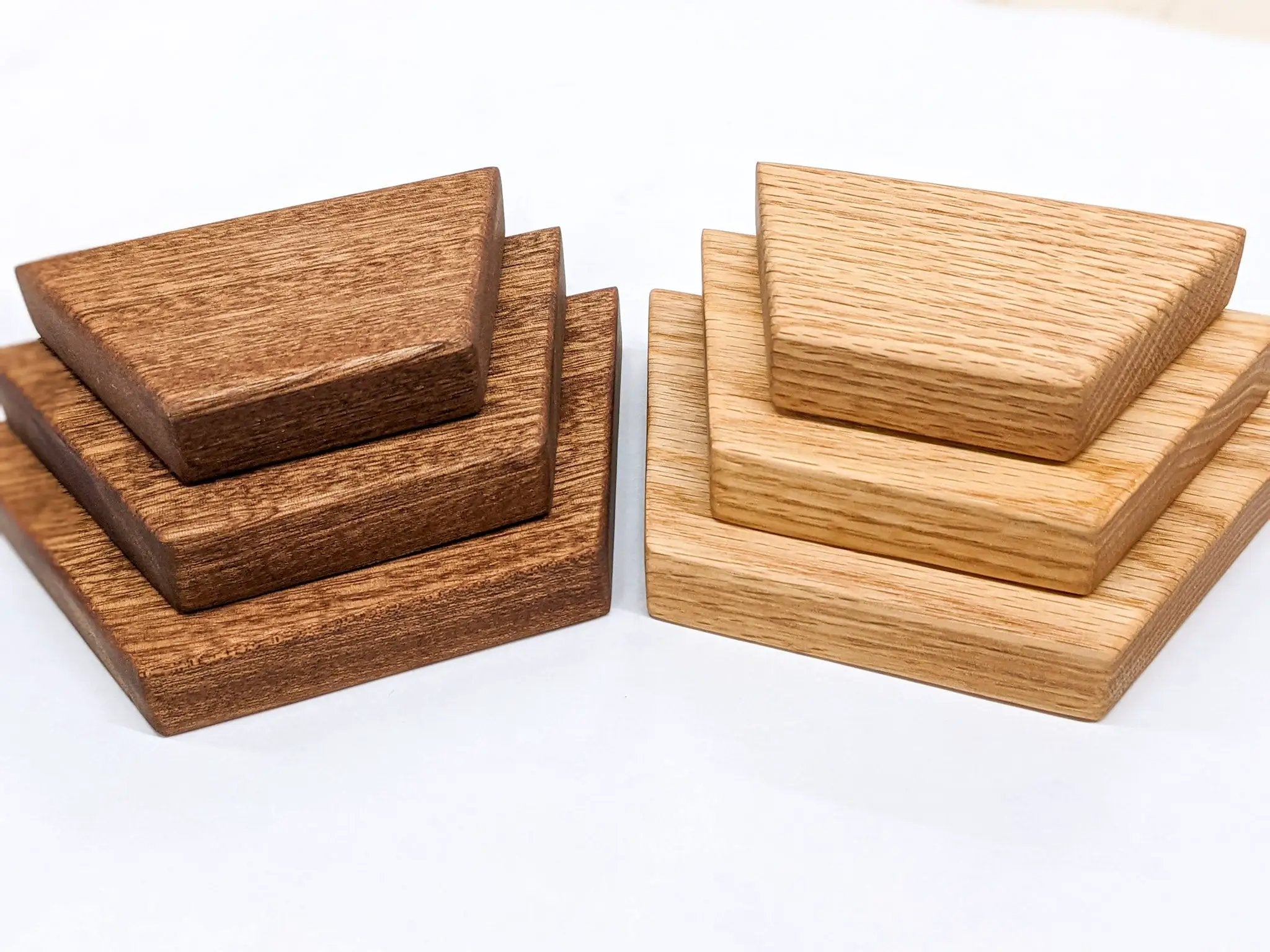 Small Trapezoid Display Shelf in Oak by NookWoodworking