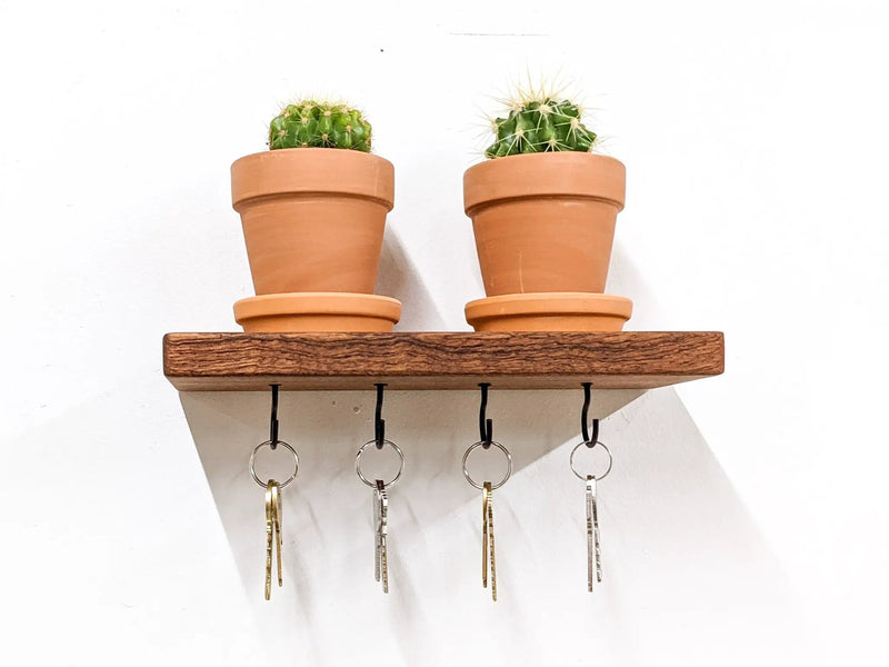 Floating Shelf for Keys in Mahogany by NookWoodworking