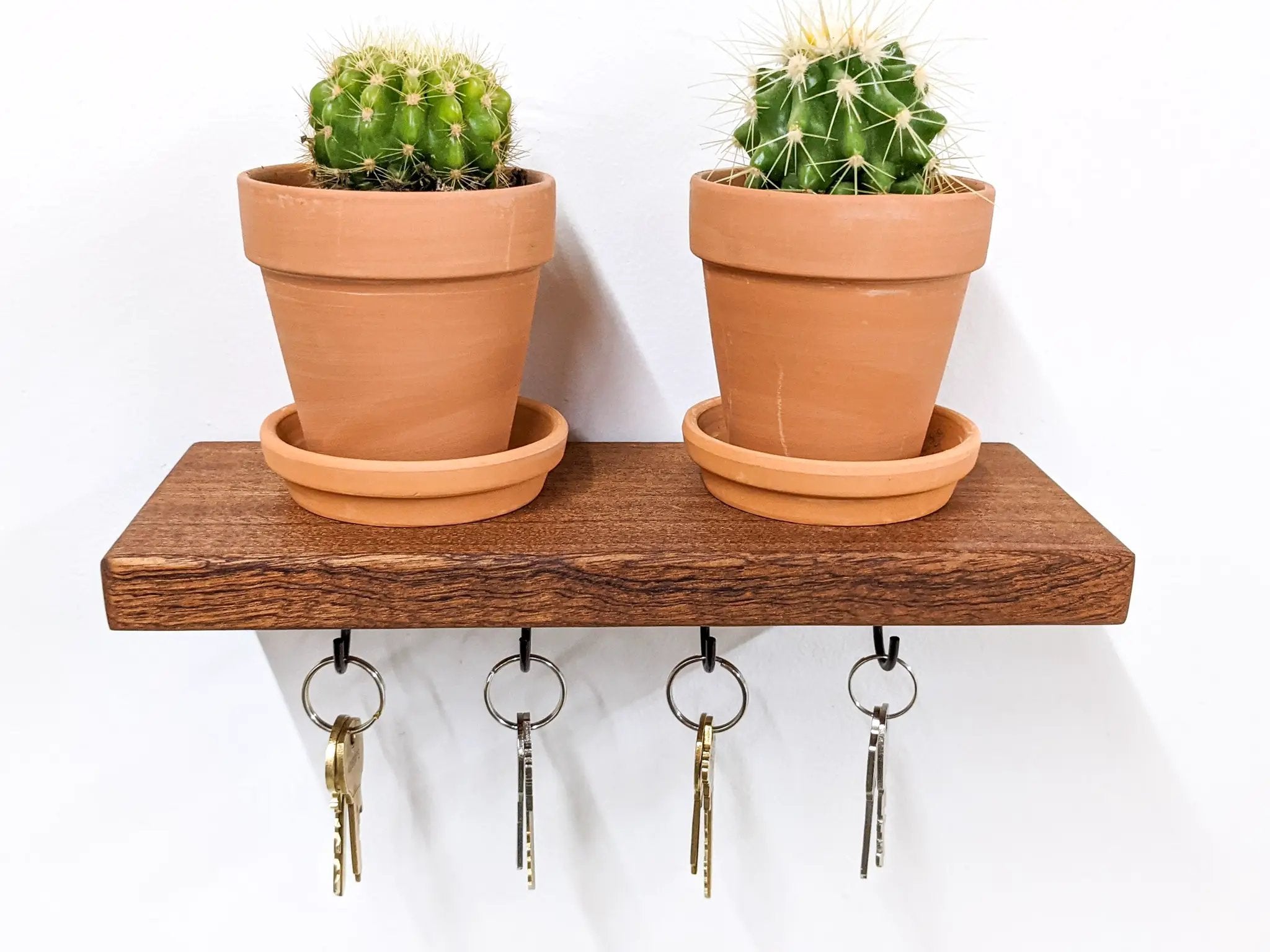 Key Hook Shelf in Oak by NookWoodworking