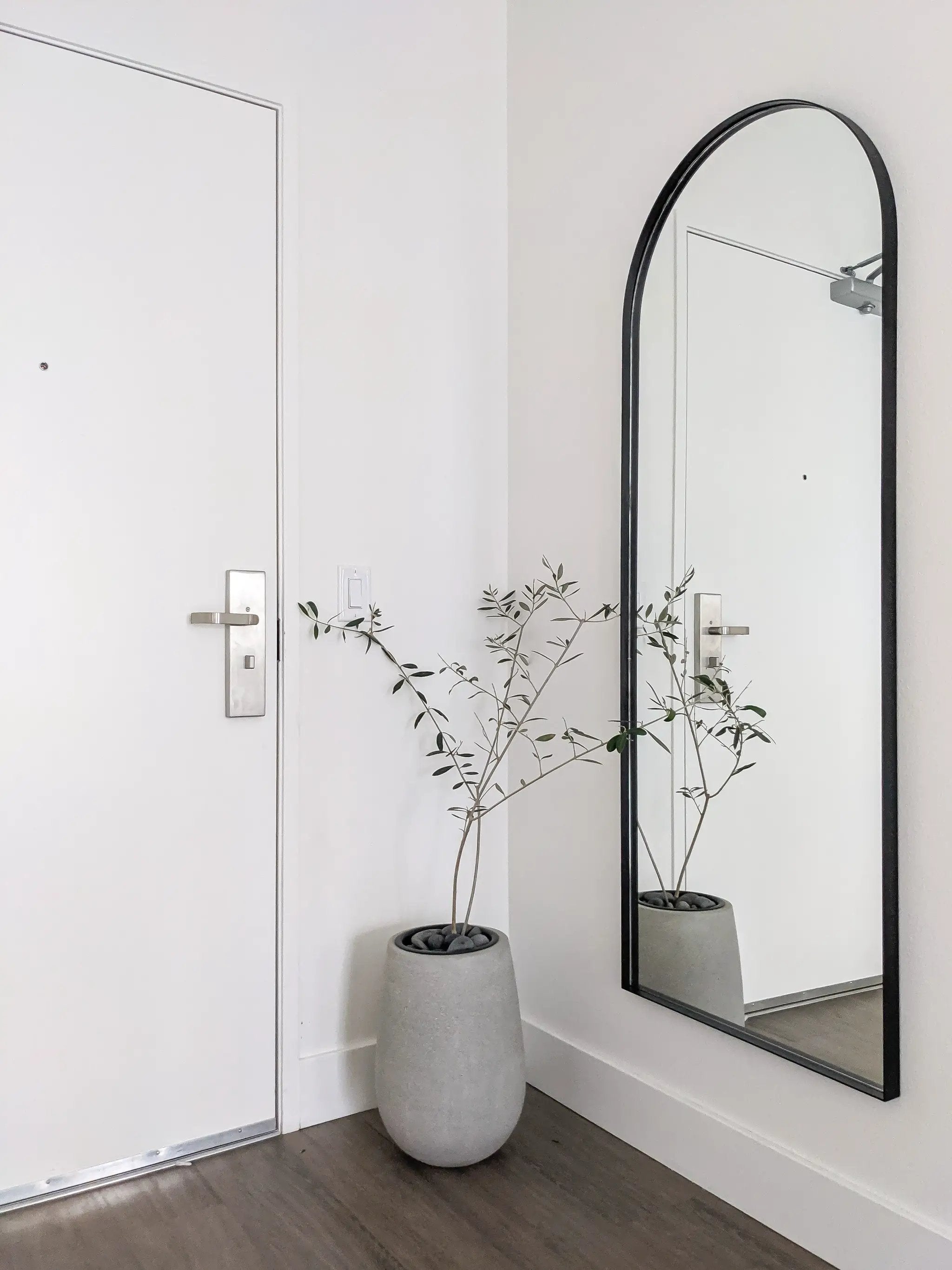 Zeek 64"x24" Black Metal Arched Wall Mirror, Thin Edge Full Length, Deep Set Mirror MB6424 by ZEEK