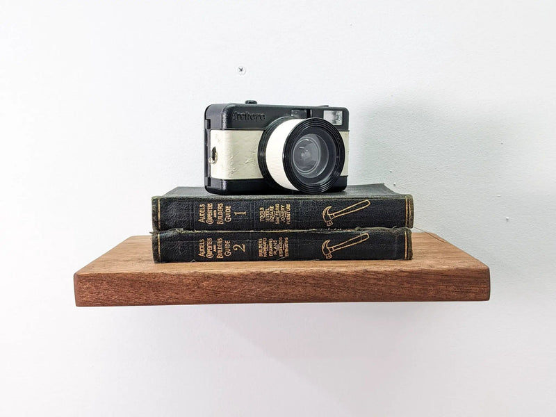 Thin Mahogany Floating Shelf in 6" to 36" lengths by NookWoodworking