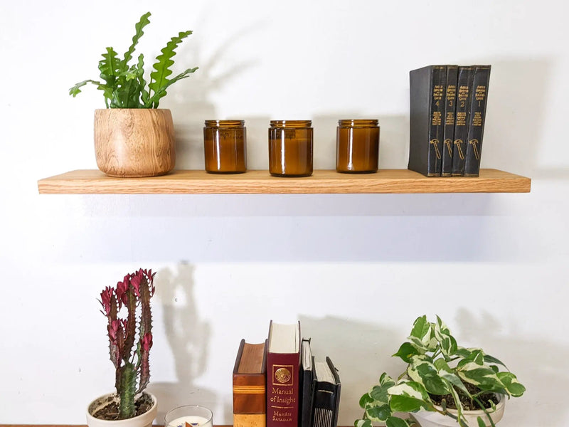 Thin Oak Floating Shelf in 6" to 36" lengths by NookWoodworking