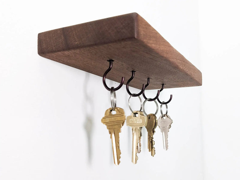 Key Hook Shelf in Oak by NookWoodworking