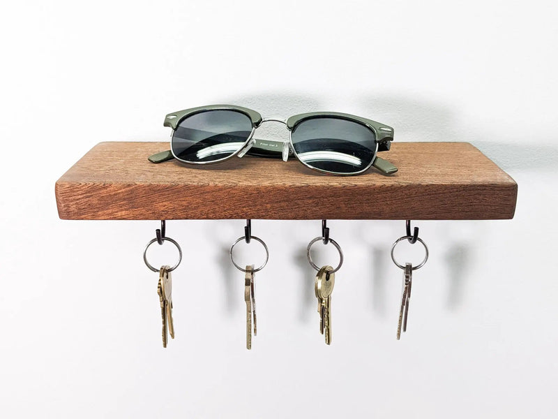 Floating Shelf for Keys in Mahogany by NookWoodworking