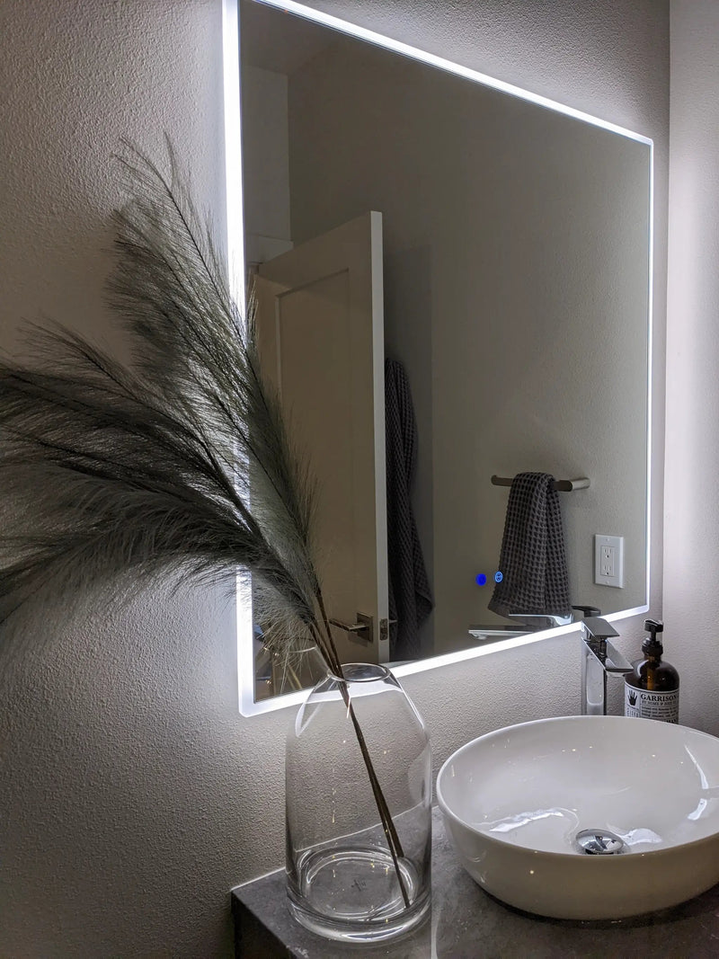 Zeek 36"x36" Backlit LED Square Bathroom Wall Mirror MA3636 by ZEEK