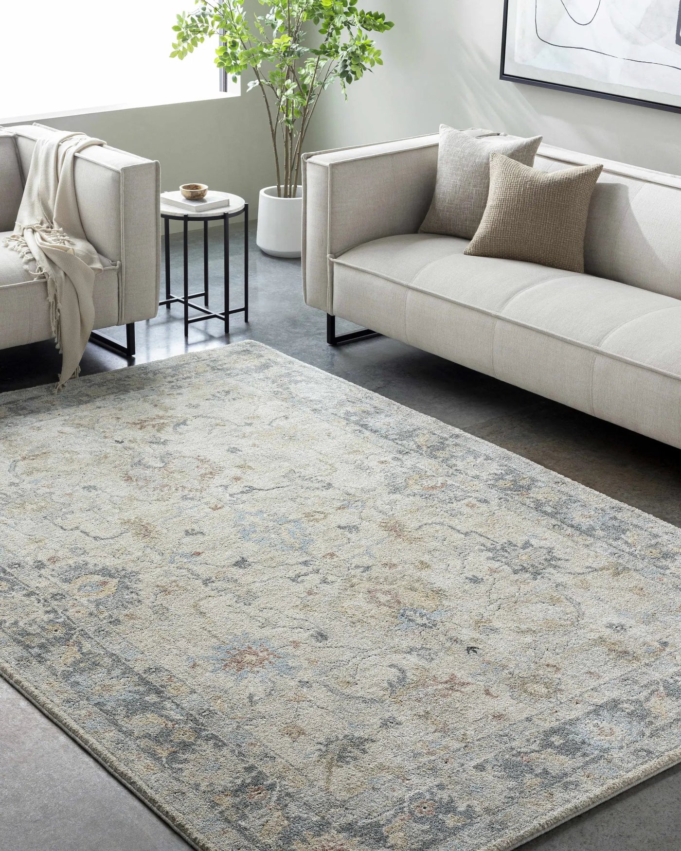 Ahmaud Beige & Light Gray Thick Luxe Area Rug by Boutique Rugs