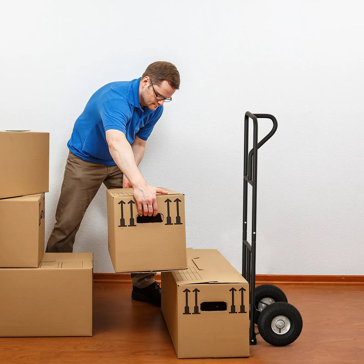 P-Handle Hand Truck with Foldable Load Plate for Warehouse Garage by DirectDeals