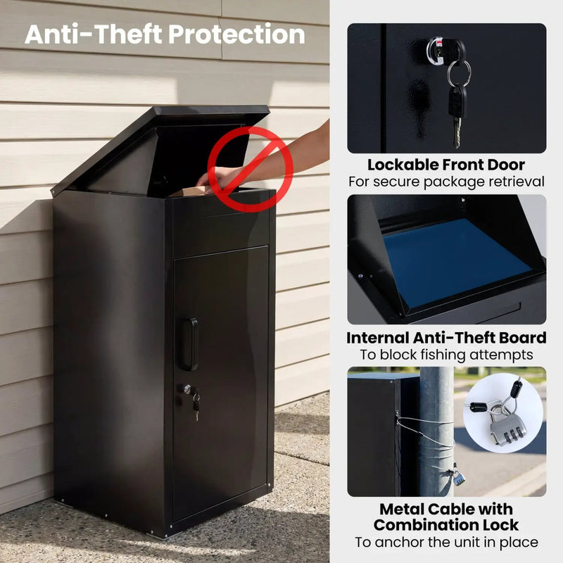 Package Delivery Box with Anti-Theft Board and Lockable Door by DirectDeals