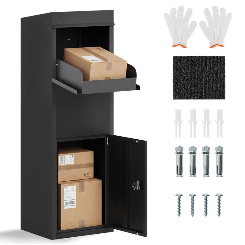 Package Delivery Box for Outside with Anti-Theft Baffle Sloped Roof by DirectDeals