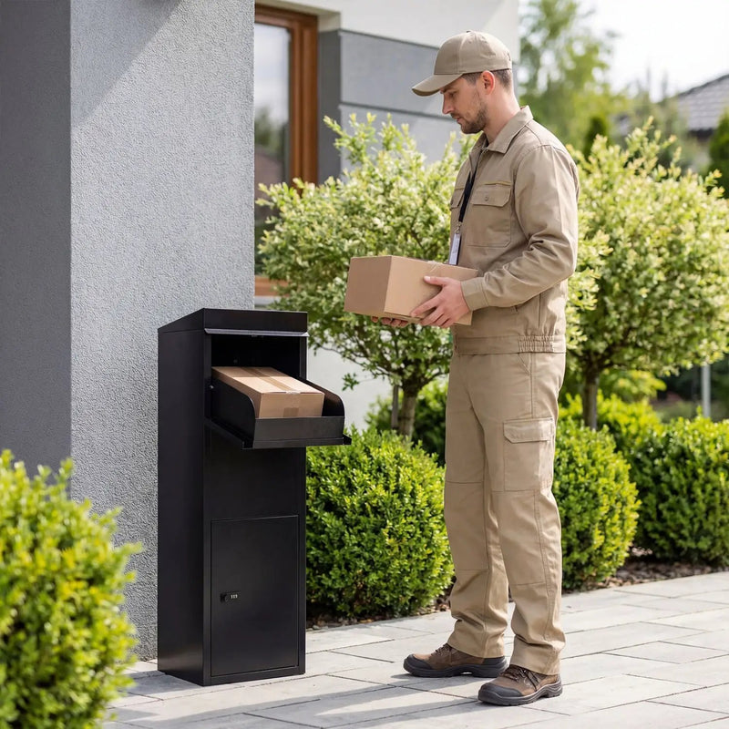 Package Delivery Box for Outside with Anti-Theft Baffle Sloped Roof by DirectDeals