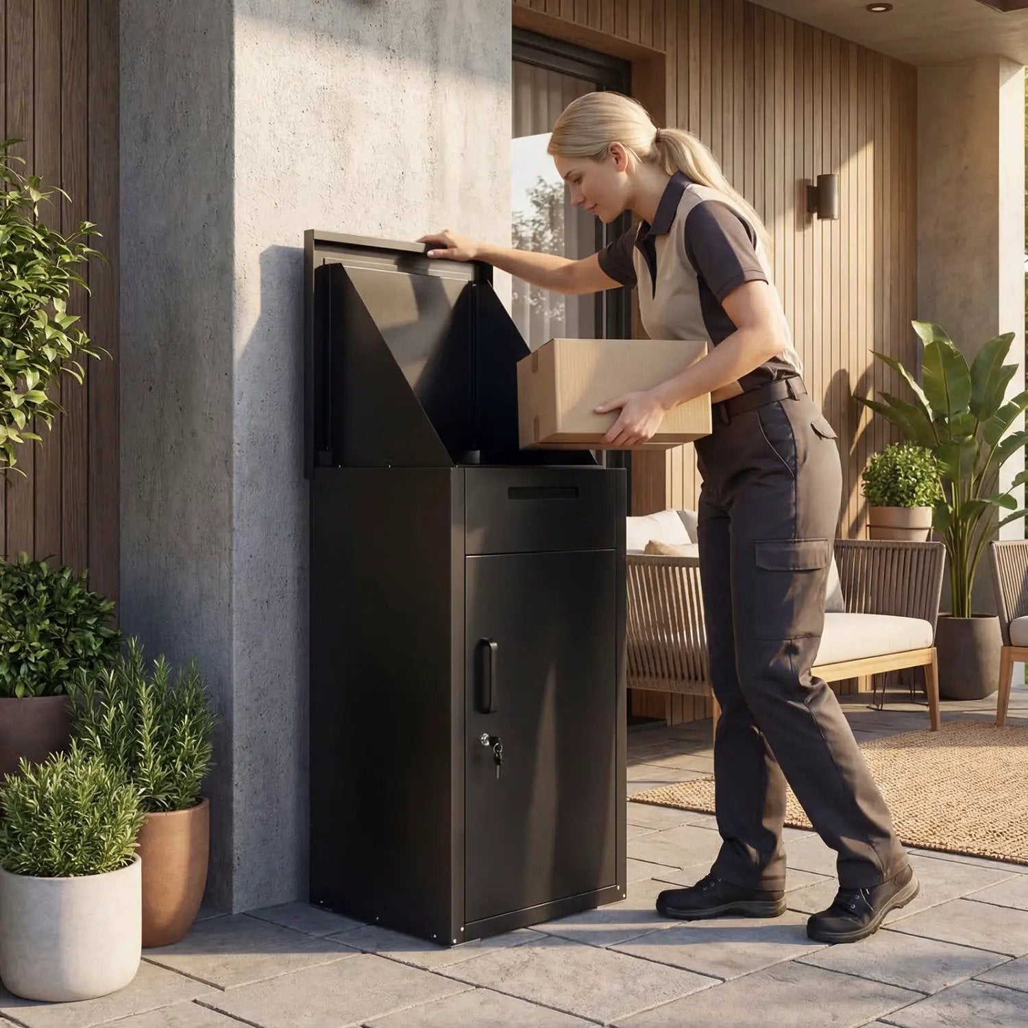 Package Delivery Box with Anti-Theft Board and Lockable Door by DirectDeals