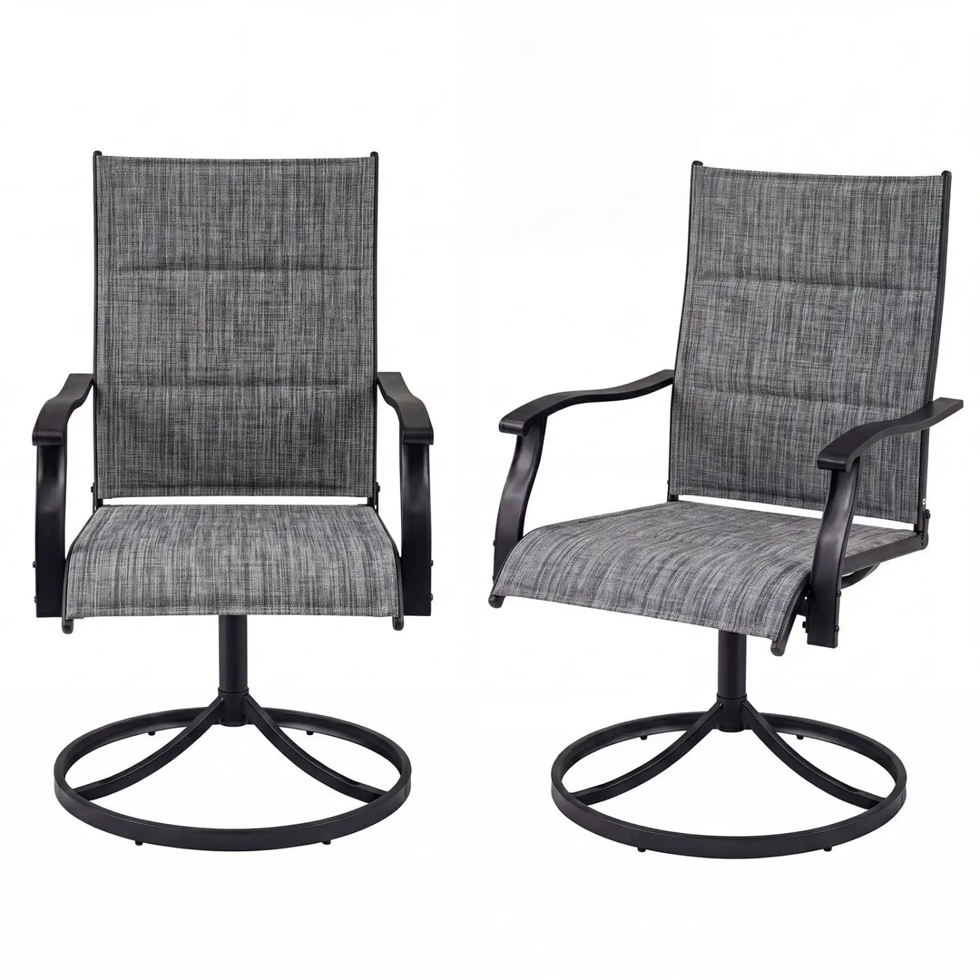 Swivel Patio Dining Chairs Set of 2 with Padded Seats by DirectDeals