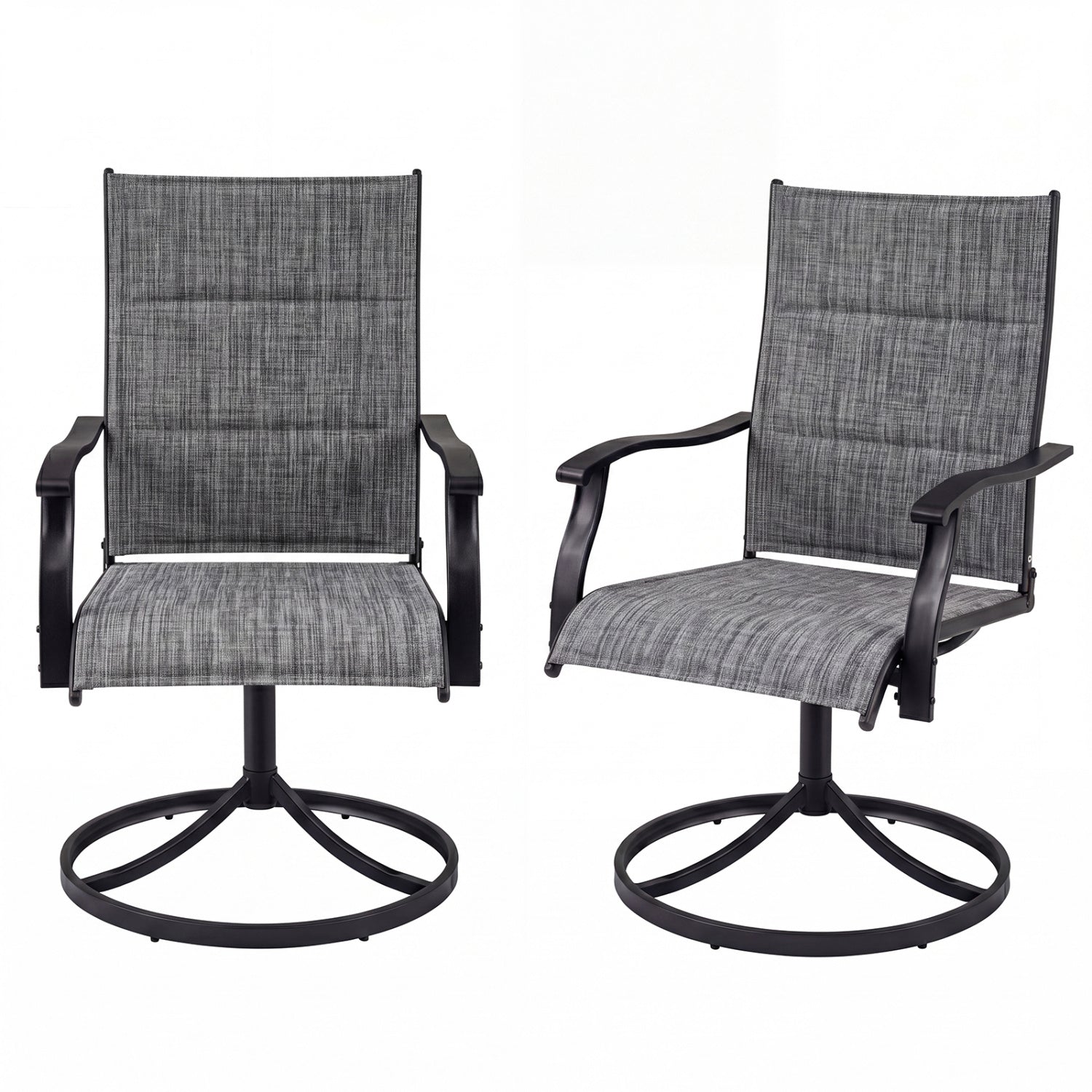 Swivel Patio Dining Chairs Set of 2 with Padded Seats by DirectDeals