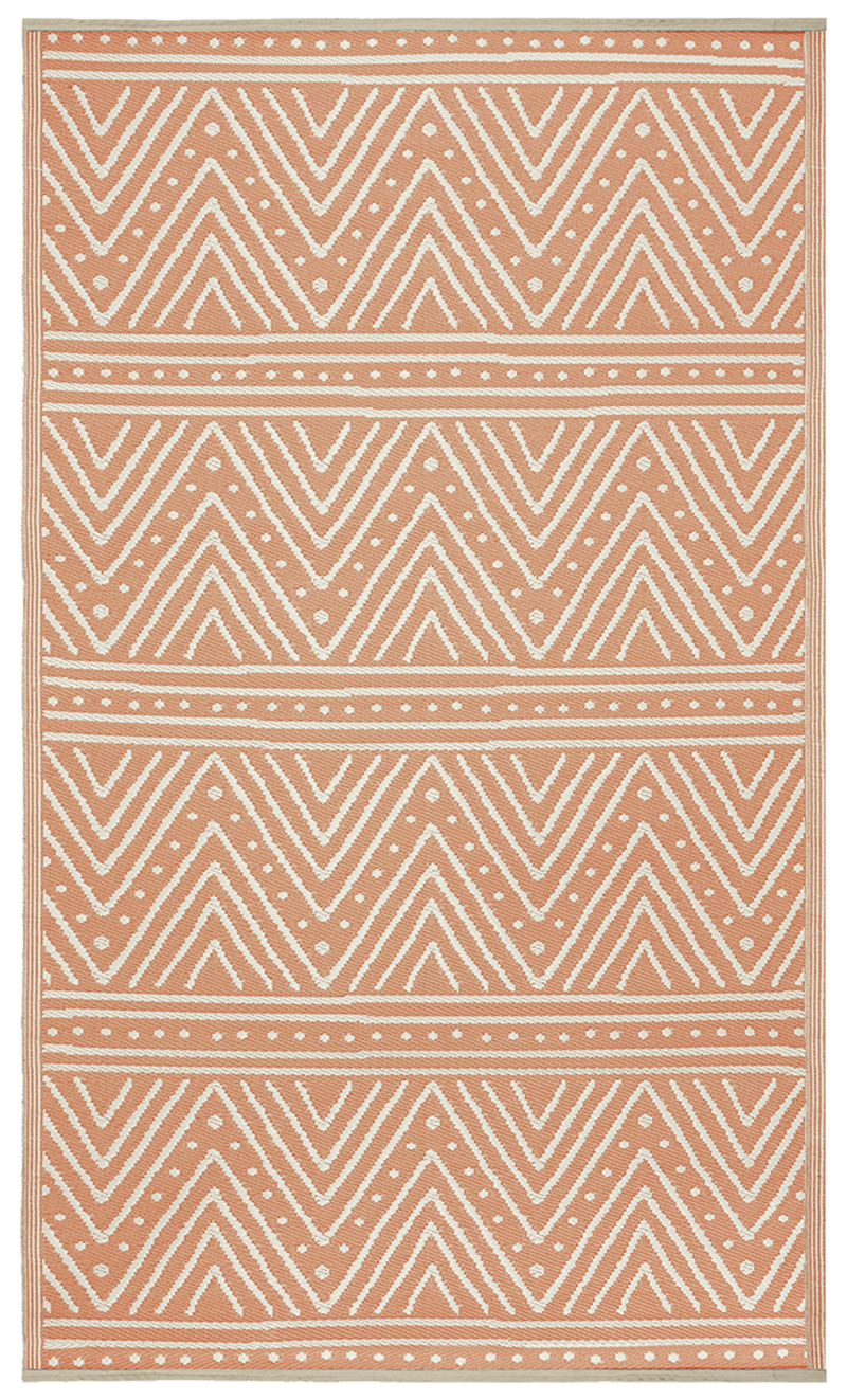 Patan - Coral Outdoor Rug for Patio by Fab Habitat