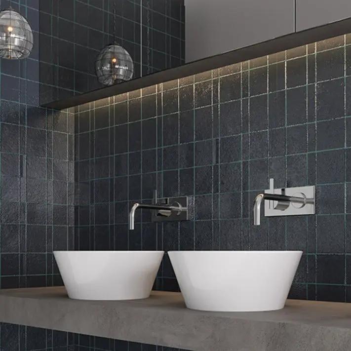 Maastricht Blue 18x48 Textured Ceramic Large Format Tile (3 pack, 17.23 sq ft/case) by Apollo Tile