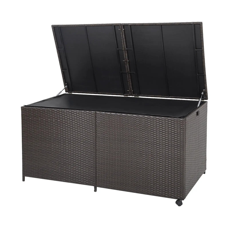 175 Gallon Outdoor Storage Box with Universal Wheels and Zippered Liner by DirectDeals