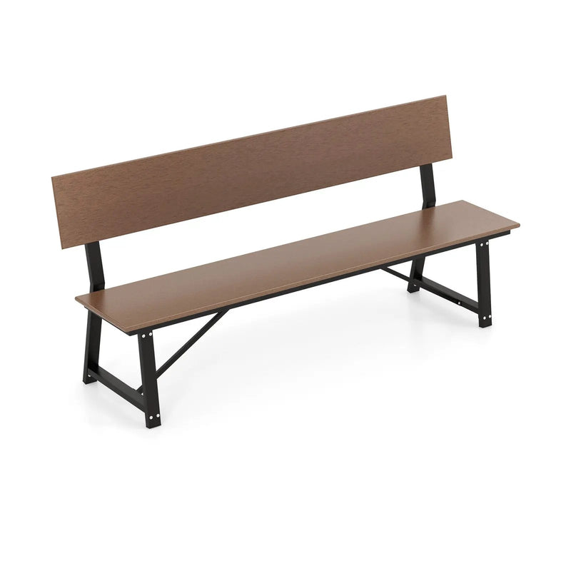 72-Inch Outdoor Bench with HDPE Seat & Back, 1100 lbs Capacity by DirectDeals
